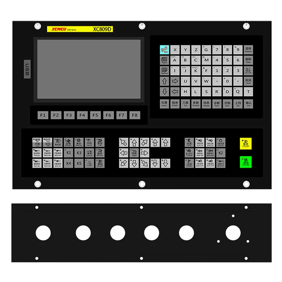 XC809D 3/4/5/6 Axis USB CNC System Controller 24V Supports FANUC G Code Offline Milling, Boring, Tapping, and Drilling Feed