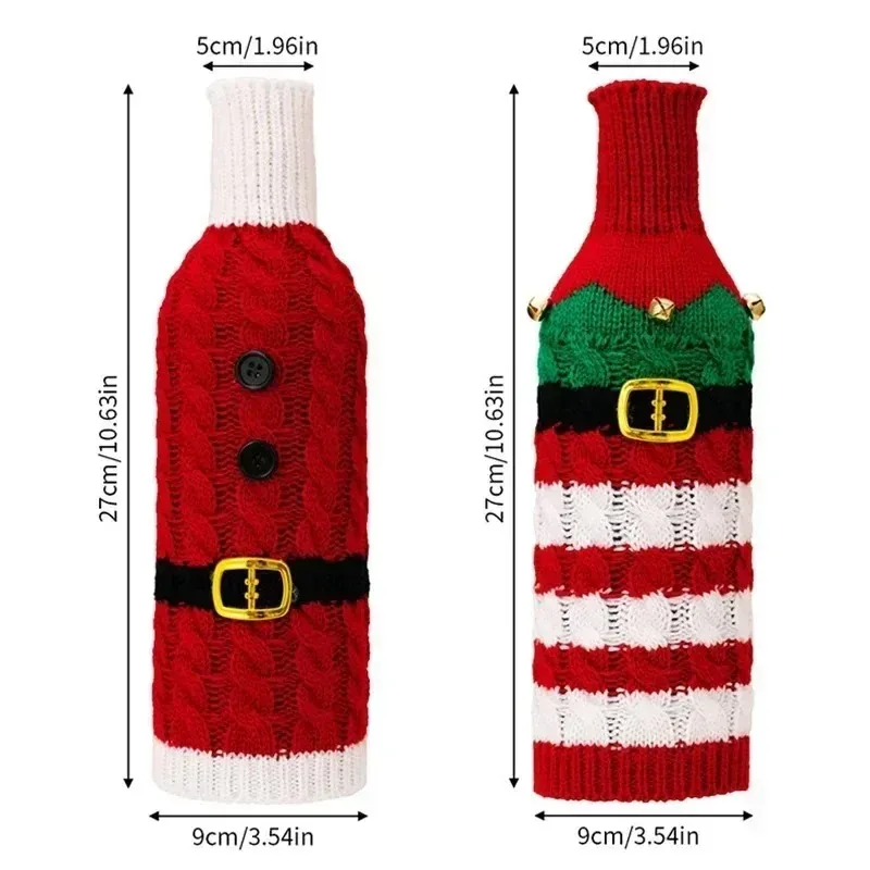 Weaving Christmas Wine Bottle Bags Christmas Party Table Decorations New Year Christmas Gifts Wine Bottle Covers