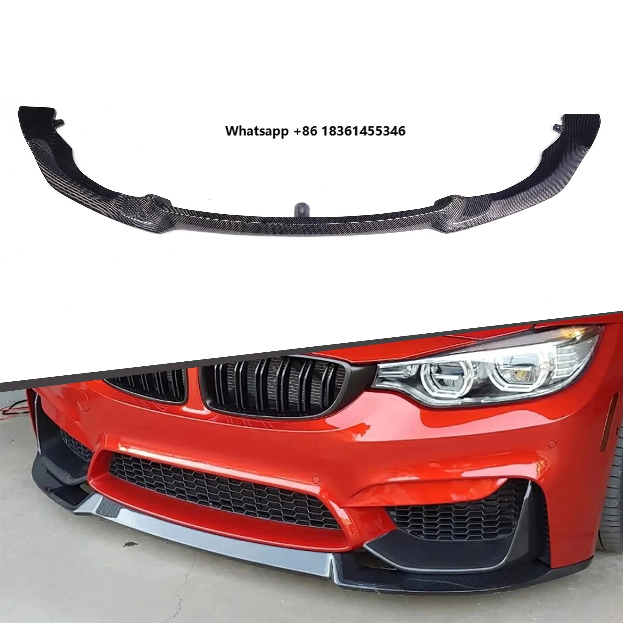 

for F80 F82 F83 M3 M4 2015+ Small CS 2 Style Carbon Fiber Bumper Front Lip