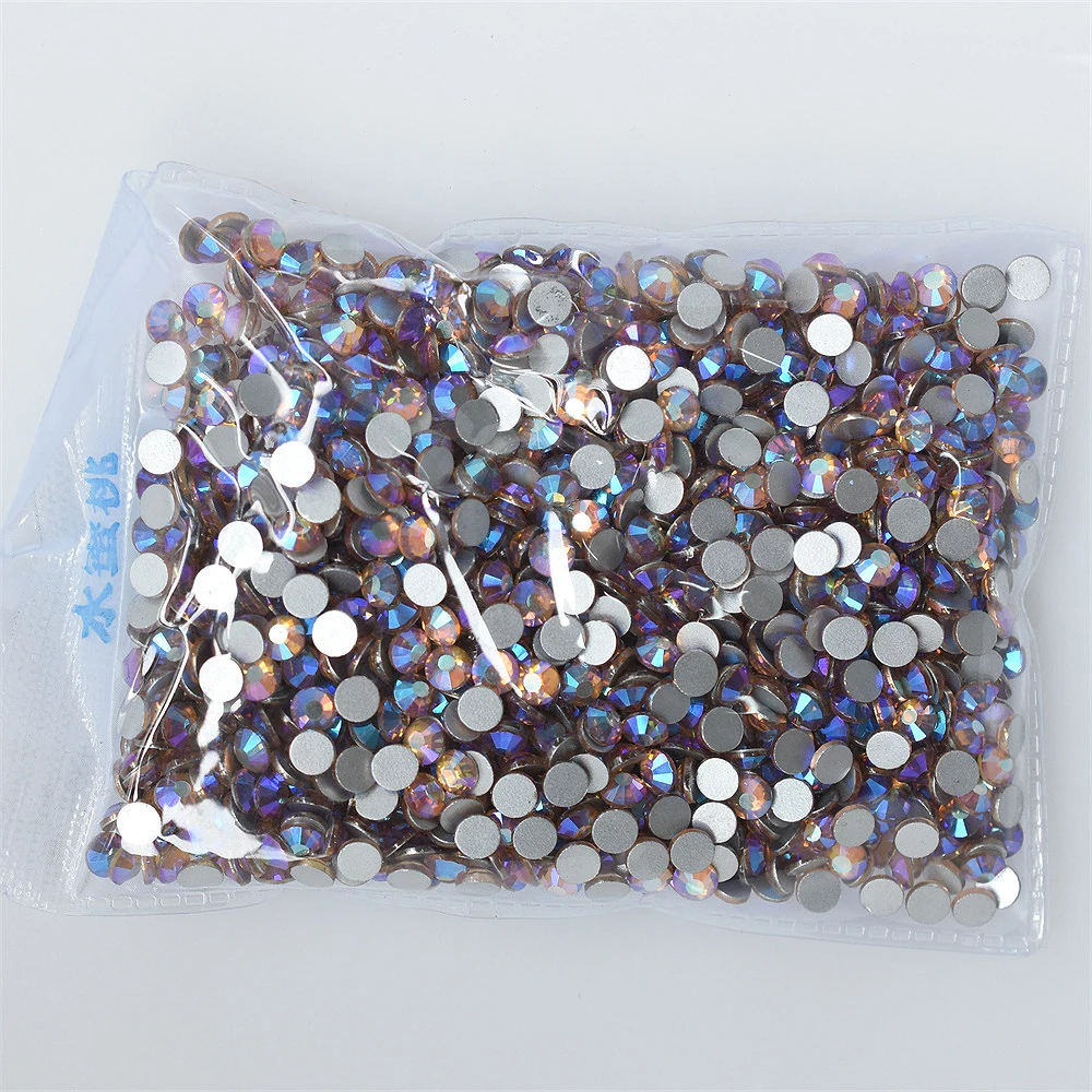 1440szt SS16 SS20 Champagne AB Rhinestones Flatback Glitter Crystal Nail Art Decorations Clear Non Hotfix Glue On DIY Accessory