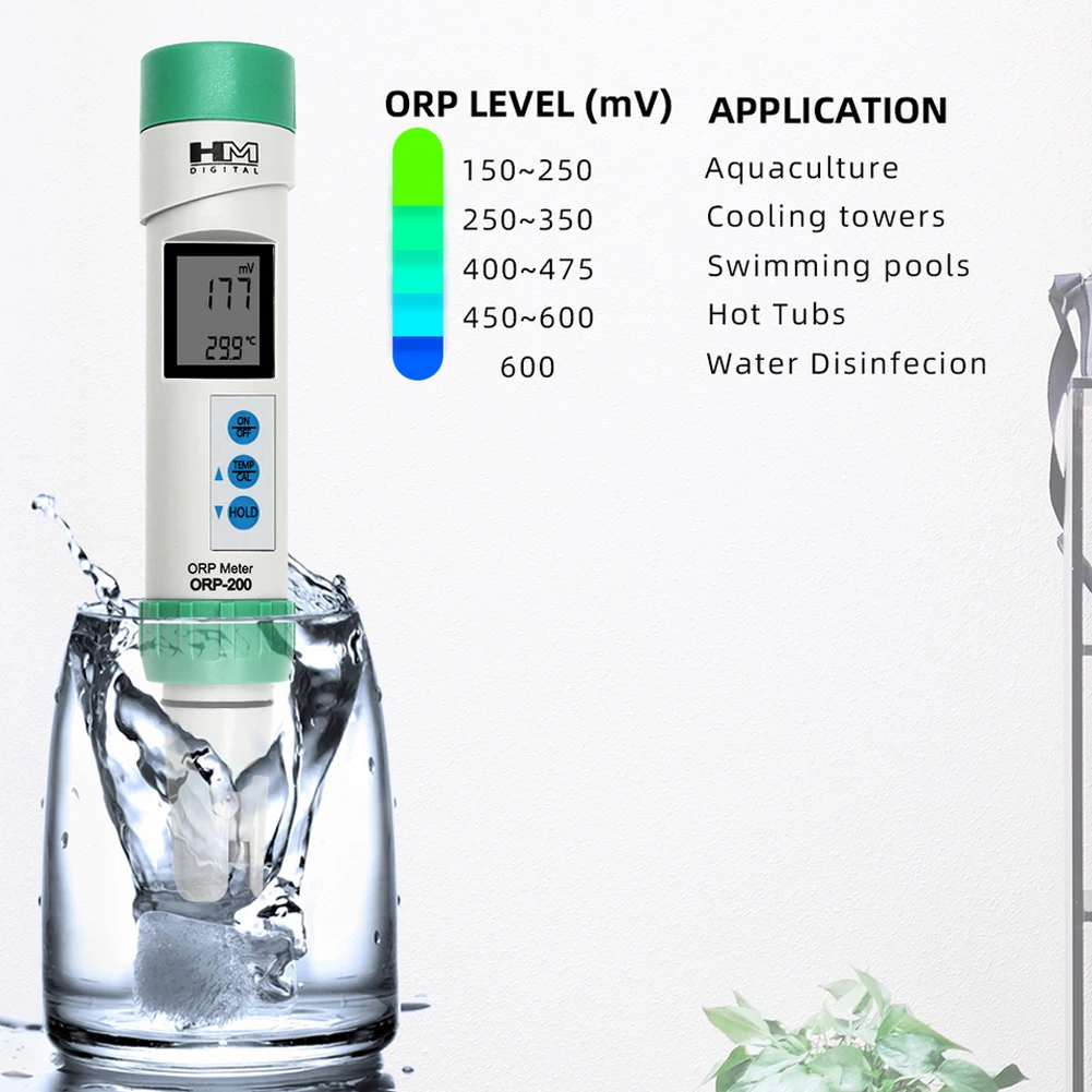 Imagem -02 - Precisão Orp200 Orp Medidor Potenciômetro Redox Aquário Piscina Qualidade da Água Teste Temp Ppm-999 a 1000mv 1pc Alta