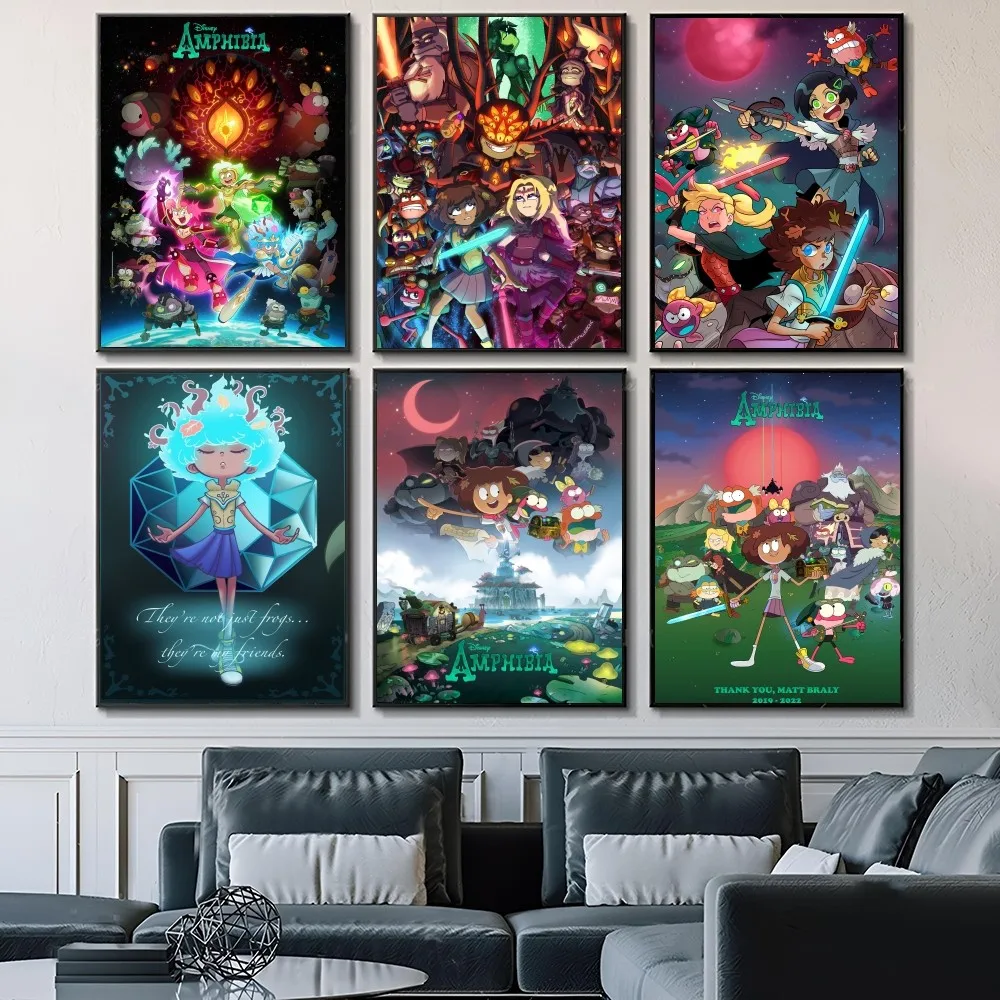 1pc Disney Animation Amphibia Poster Paper Print Home Bedroom Entrance Bar Cafe Art Painting Decoration