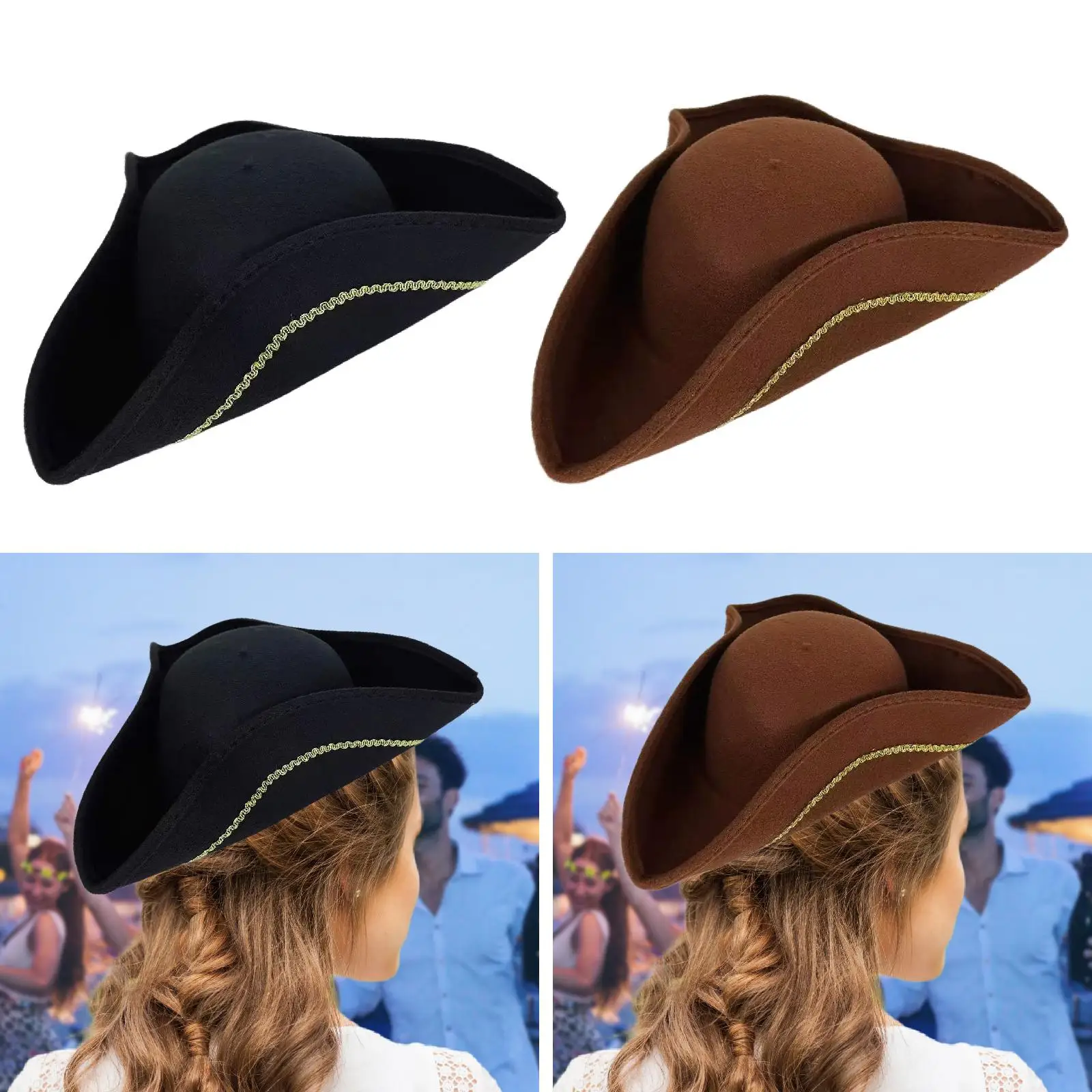 

Pirate Hat Decor Headpiece for Adults, Men Women for Party Halloween Cosplay