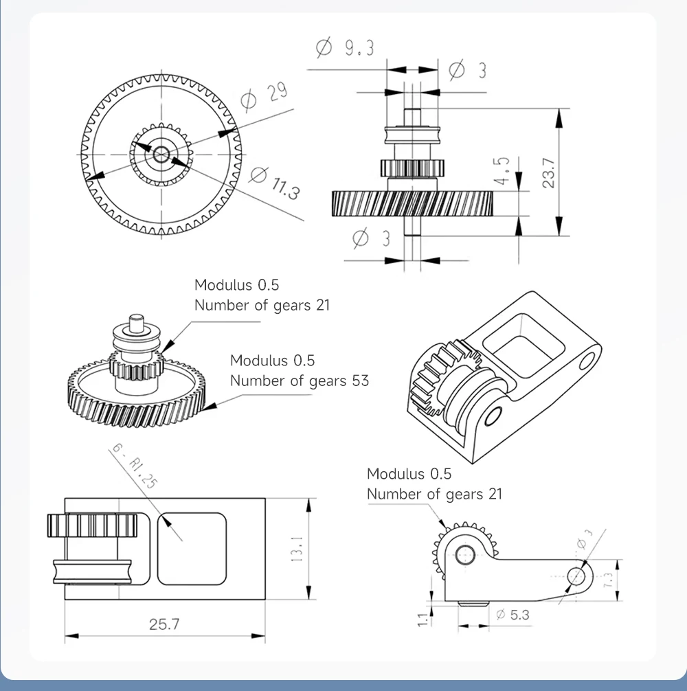 Für Bambu Lab Extruder-Zahnrad aus gehärtetem Stahl, Upgrade-Baugruppe für Bambulab P1S P1P X1 X1C Extruder-Zahnrad, 3D-Drucker-Zubehör! – Detail 8