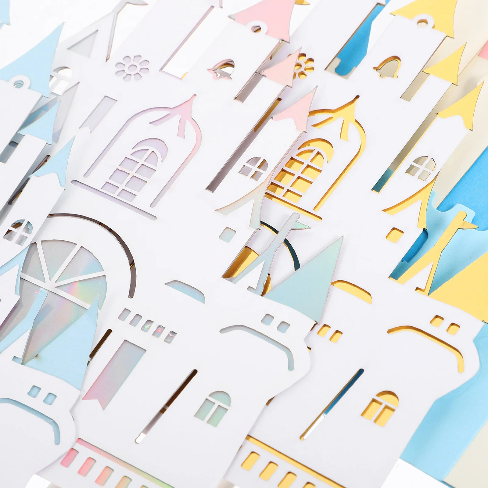 

6pcs Castle Cake Decor Bright Chic Design For Birthday Wedding Party Cupcake Decoration Shower Dessert Table