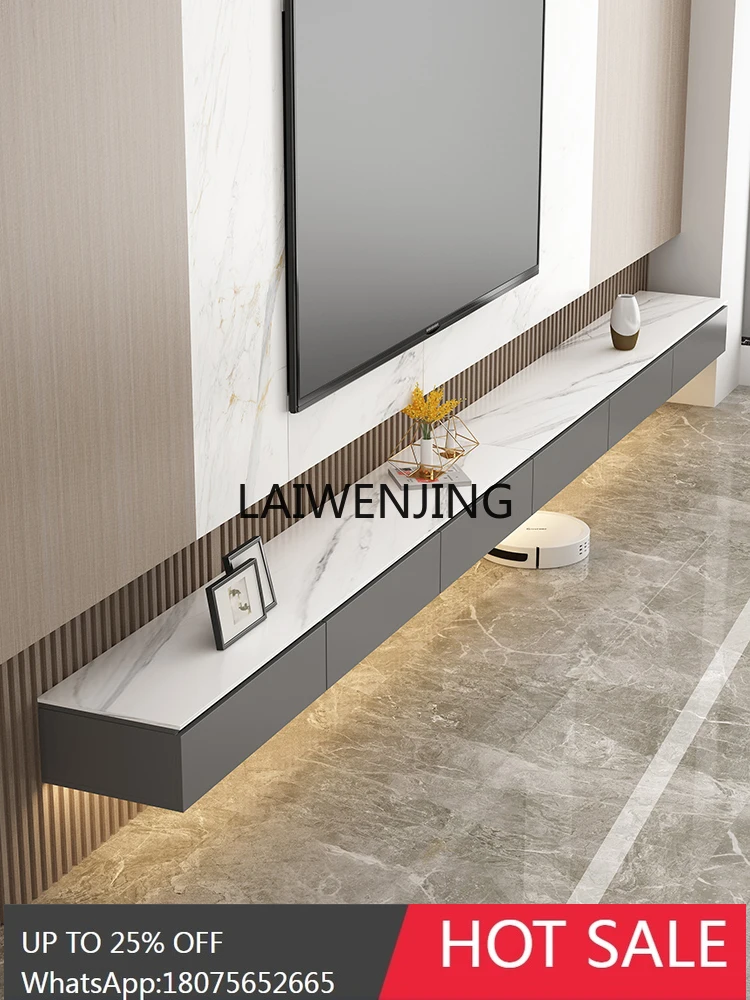 HLZ Italian rock slab floor cabinet ultra-long TV cabinet simple living room minimalist