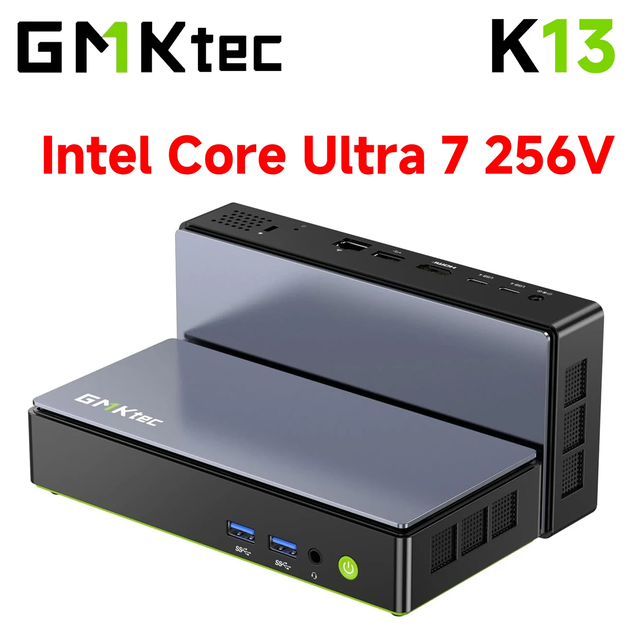 GMKtec K13 미니 PC AI 인텔 코어 울트라 7 256V AI 부스트 NPU LPDDR5 16GB 8533MT/s PCIe4.0 SSD 2개의 USB4 포트 WiFi 6E BT5.2 5G LAN 컴퓨터