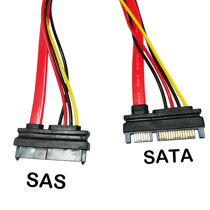 15/30/50CM SAS to SATA Cable SFF-8482 29Pin to 22Pin HDD Raid Extension with 15Pin SATA Power Port for Hard Disk Drive​