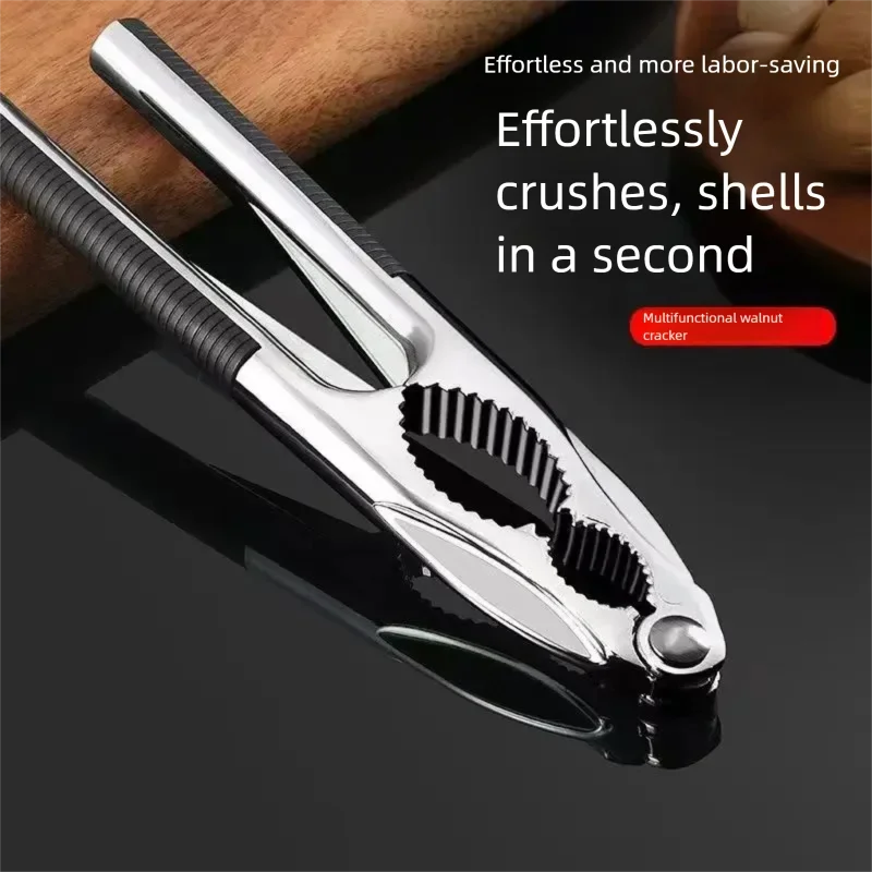 الفولاذ المقاوم للصدأ كسارة البندق الصنوبر البقان البندق كماشة سريعة الجوز المفرقع الجوز المفرقع المقشر فتاحة أداة المنزلية