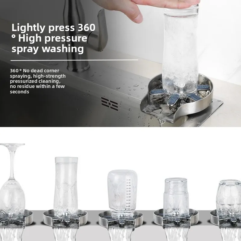Faucet Glass Rinser High Pressure Cup Washer For Kitchen Sink Glass Beer Coffee Milk Tea Cup Cleaner Bar Accessories Clean Tool