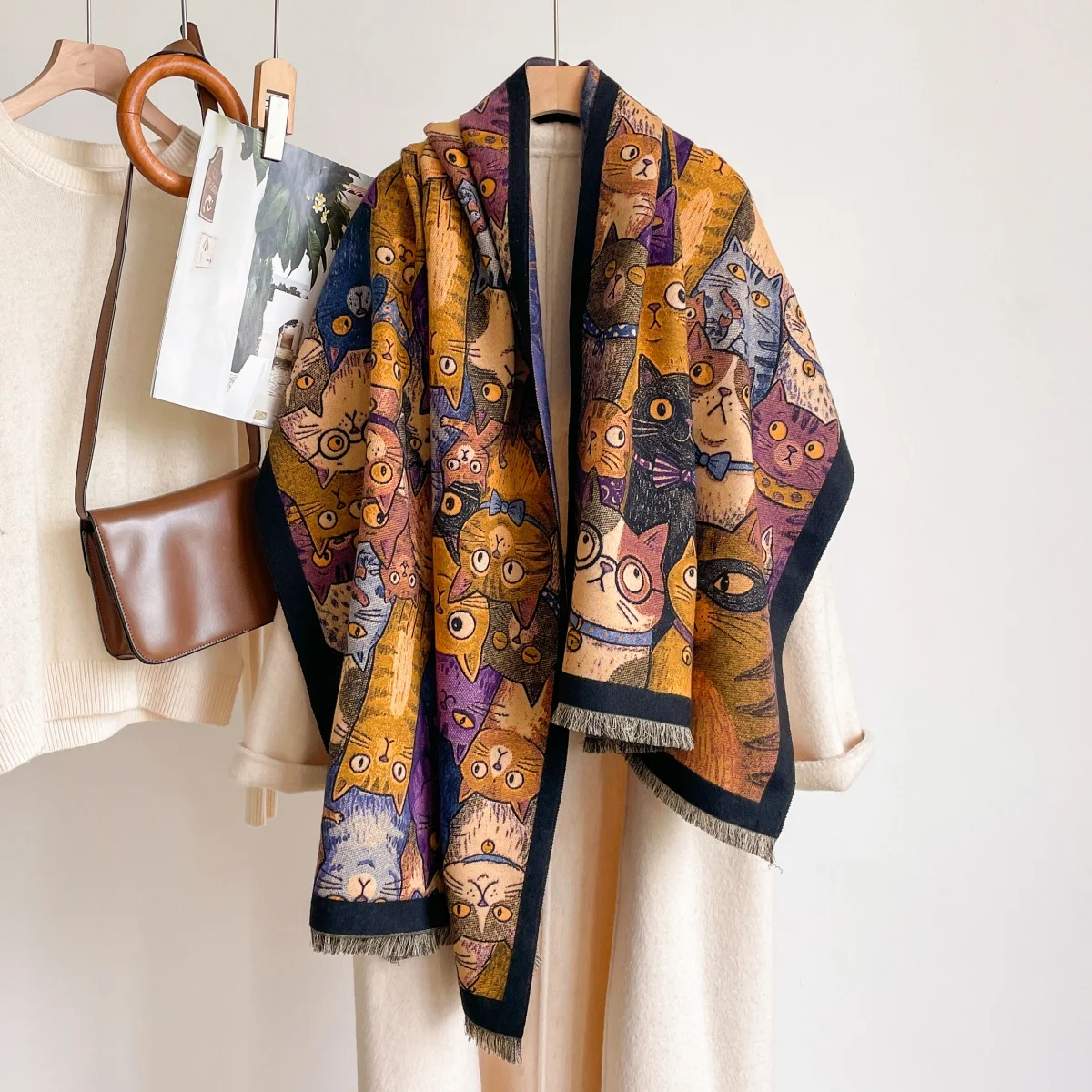 Cashmere Pashmina Wrap - Gedetailleerde sjaal, pashmina, shawl, hijab, kasjmier