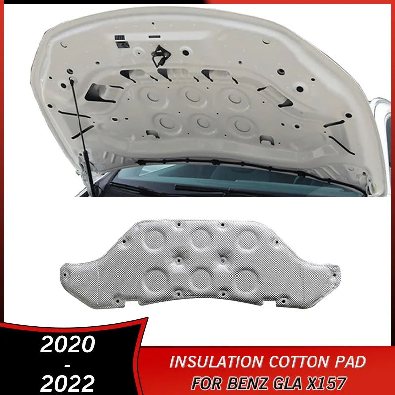 2020-2022 Sound Heat Insulation Cotton Pad for Mercedes Benz GLA X157 2020 2021 2022 Accessories Soundproof Mat Cover