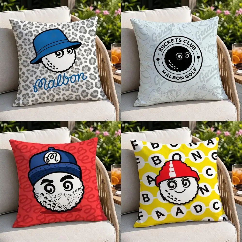 Brand-malbon golfS Cushion Cover Soft Square Throw Pillow Covers Set for Sofa Bedroom Car Home Decoration