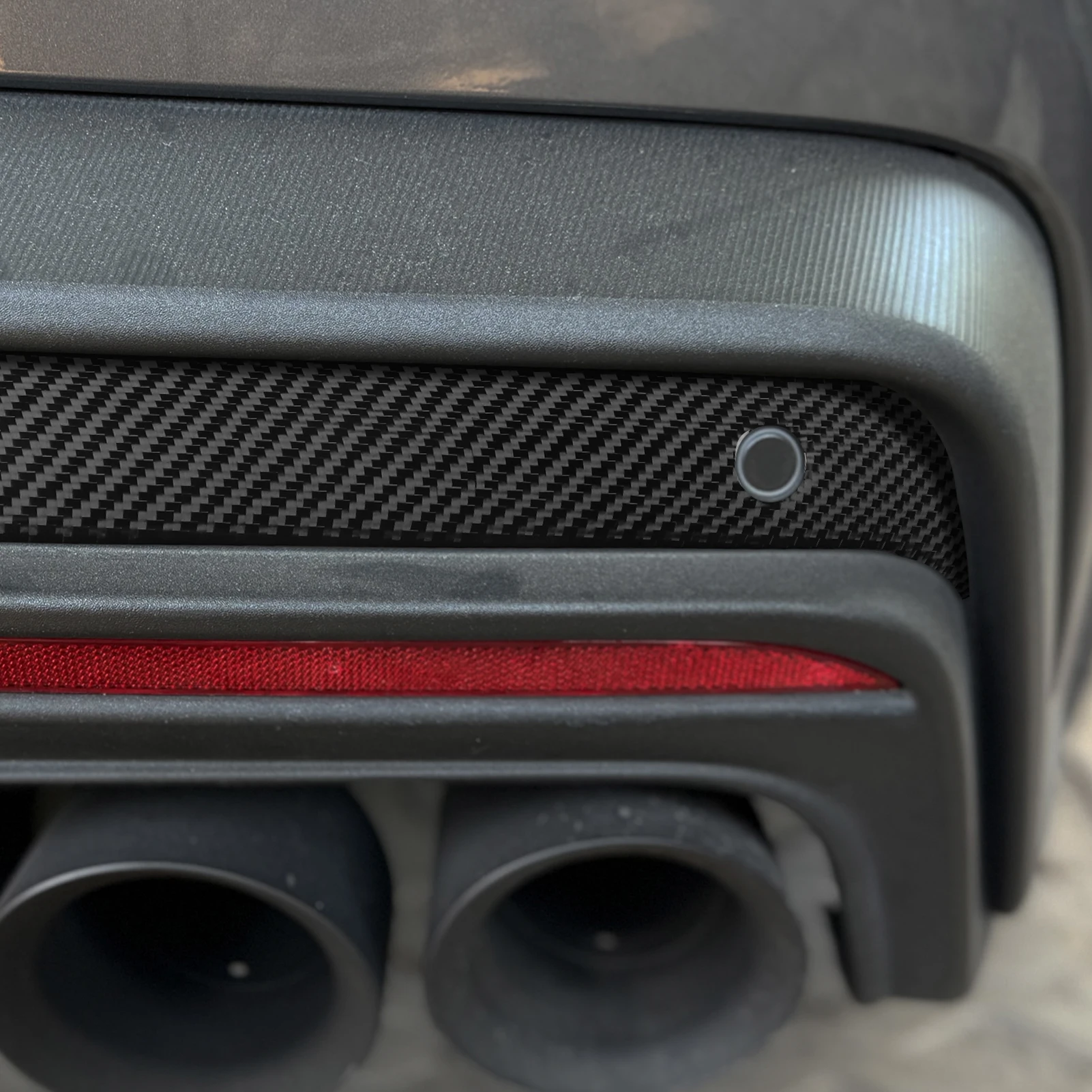 For Ford Mustang GT 2024 2025 Real Carbon Fiber Rear Lip Bumper Warning Light Panel Trim Cover Car Accessories Decoration Sticke