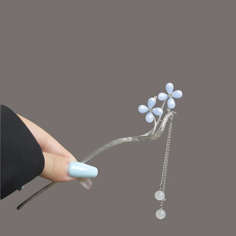 Licht Luxus Blume Haarnadel Für Frauen Chinesischen Stil Floral Schmetterling Quaste Haar Stick Elegante Metall Schmuck Haarnadel Haar Clips – Detail 3