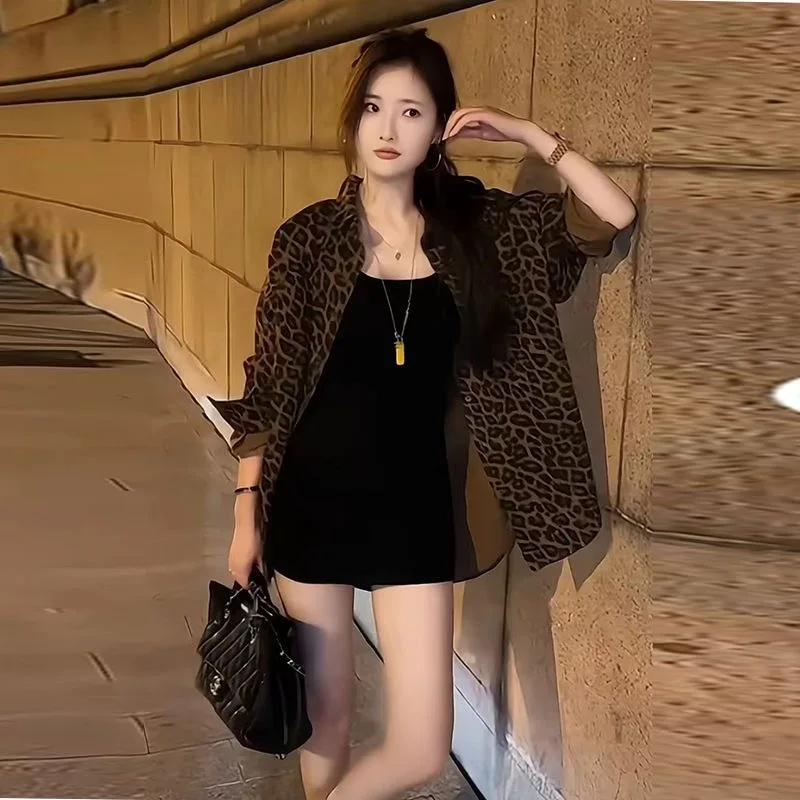 

Американский ретро-стиль, леопардовый принт, женская свободная повседневная куртка на флисовой подкладке, осенне-зимняя новинка, модная верхняя одежда