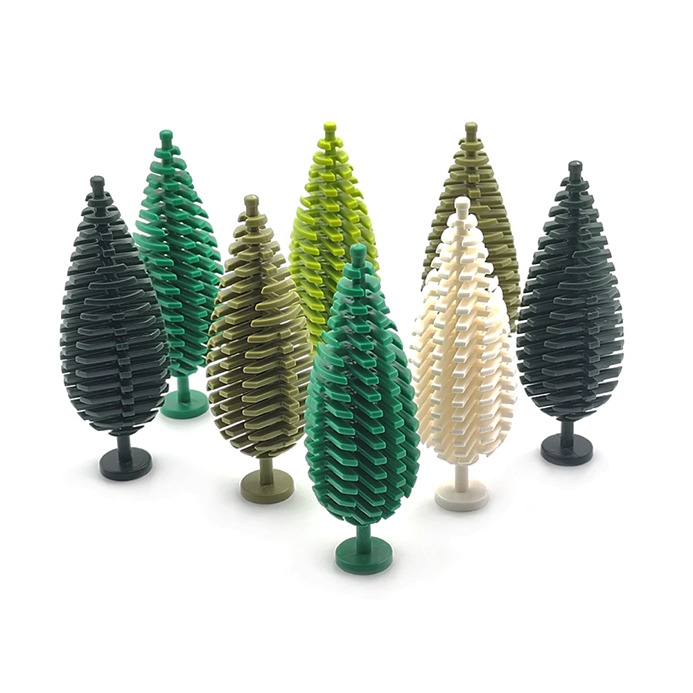 2PCS MOC Building blocks cypress tree Plant Accessories Scene Street Forest Pine fir tree Christmas tree DIY Children's toy Gift