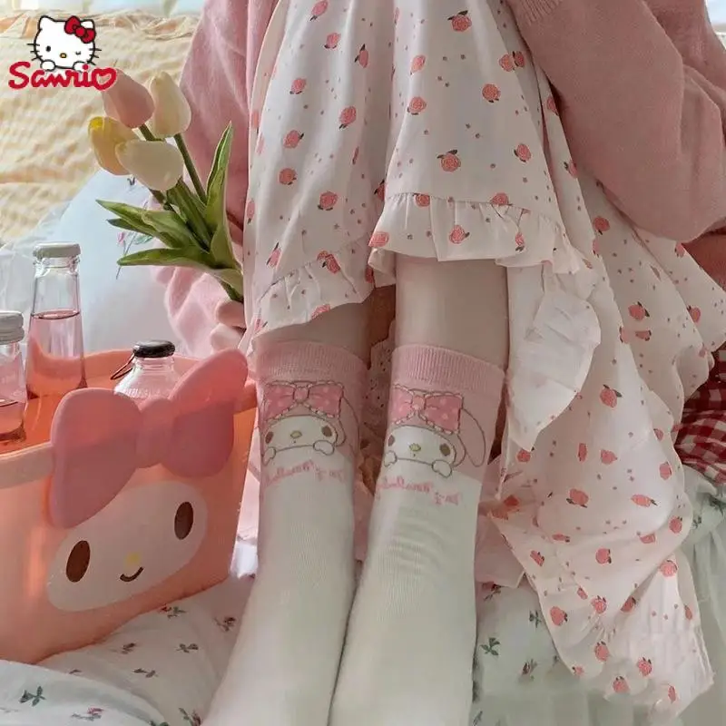 

Kawaii Sanrios Socks Cinnamoroll My Melody Cartoon Mid-Calf Socks Four Seasons Home Socks Students Girls Socks Children's Gifts