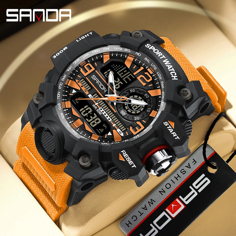 

SANDA 2024 G Style Top Brand New Men's Watches 50M Waterproof Sports Military Quartz Watch For Male Digital Wristwatch Clock