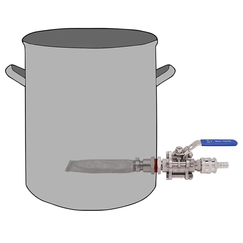 Homebrew Kettle Conversion Kit 6 Inch Bazooka Screen Ball Valve Quick Disconnect Brewing Kit
