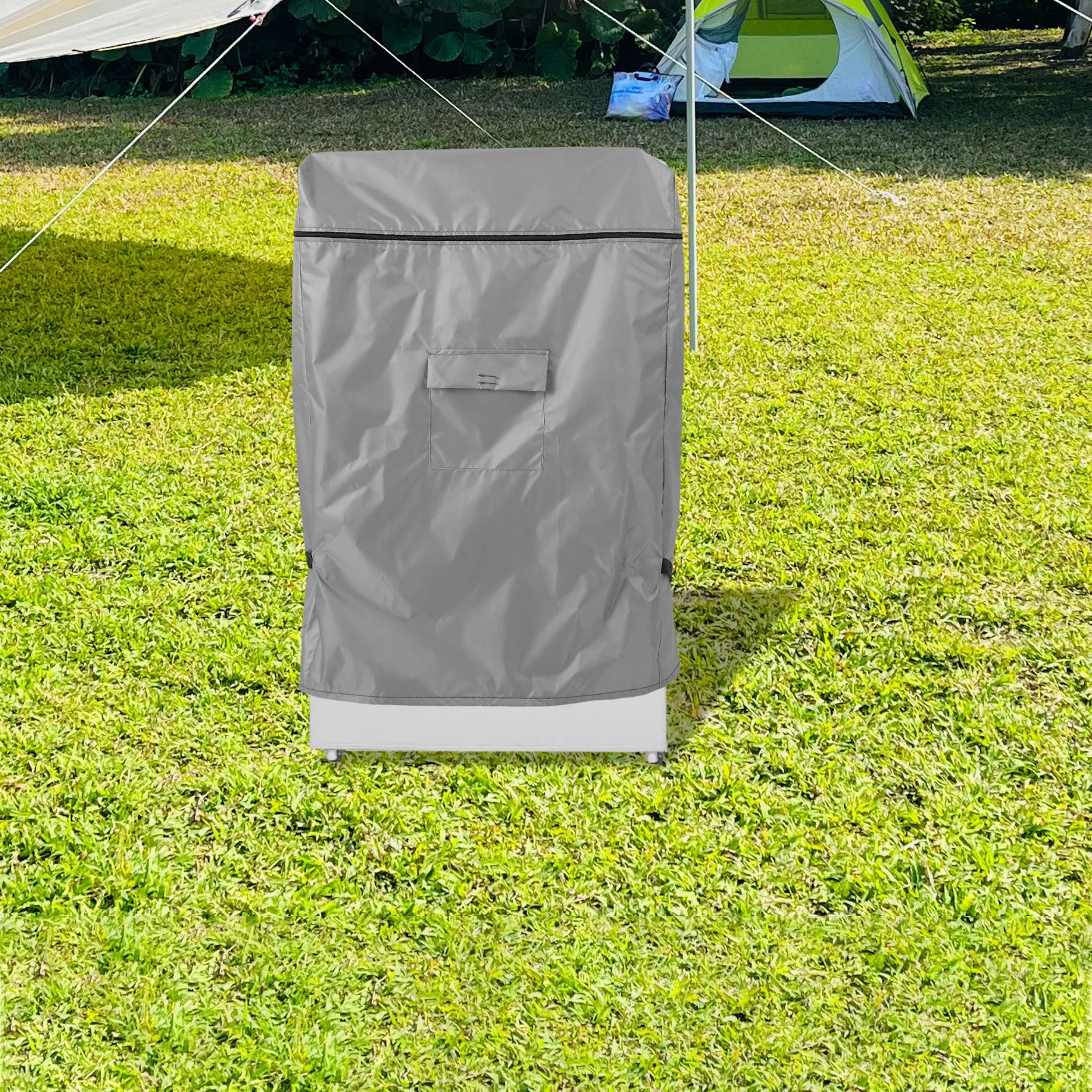 

Heavy Duty Outdoor Waterproof Refrigerator Cover with Top Zipper Large Capacity Freezer Protector for Patio Camping Kitchen Use