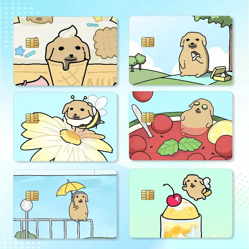 Cartoon Cute N-Nudaeng Waterproof Card Stickers For Credit Cards Debit Cards And Transit Cards 4pcs