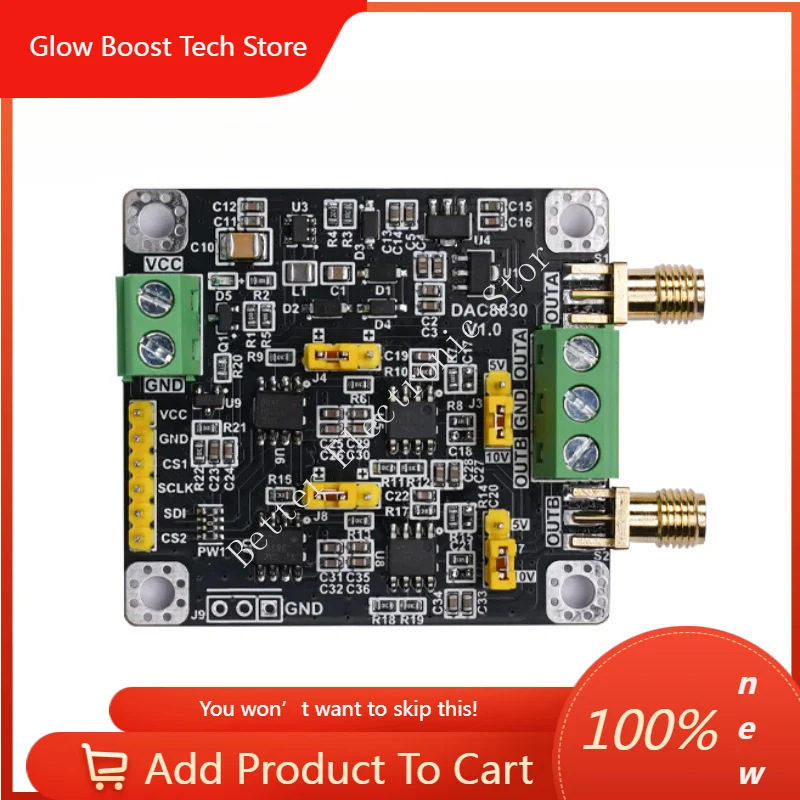 

NYDac8830 Module Dual Channel 2 Channel 16 Bit Digital-to-analog Converter Dac Module 0-5v 0-10v ±10v