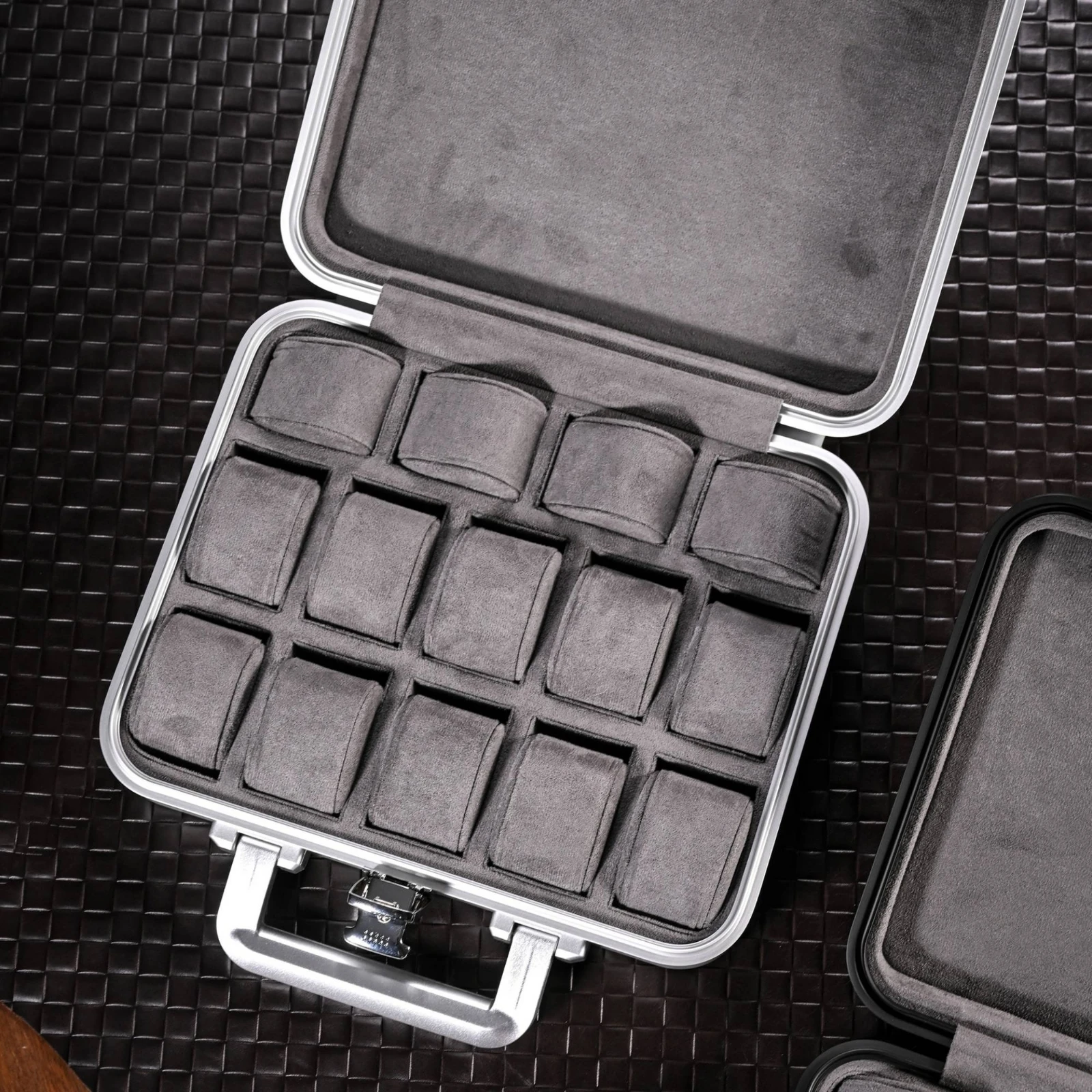 14-Slot Watch Box Lockable Aluminum Watch Case Organizer Heavy-Duty Travel-Ready for Collectors
