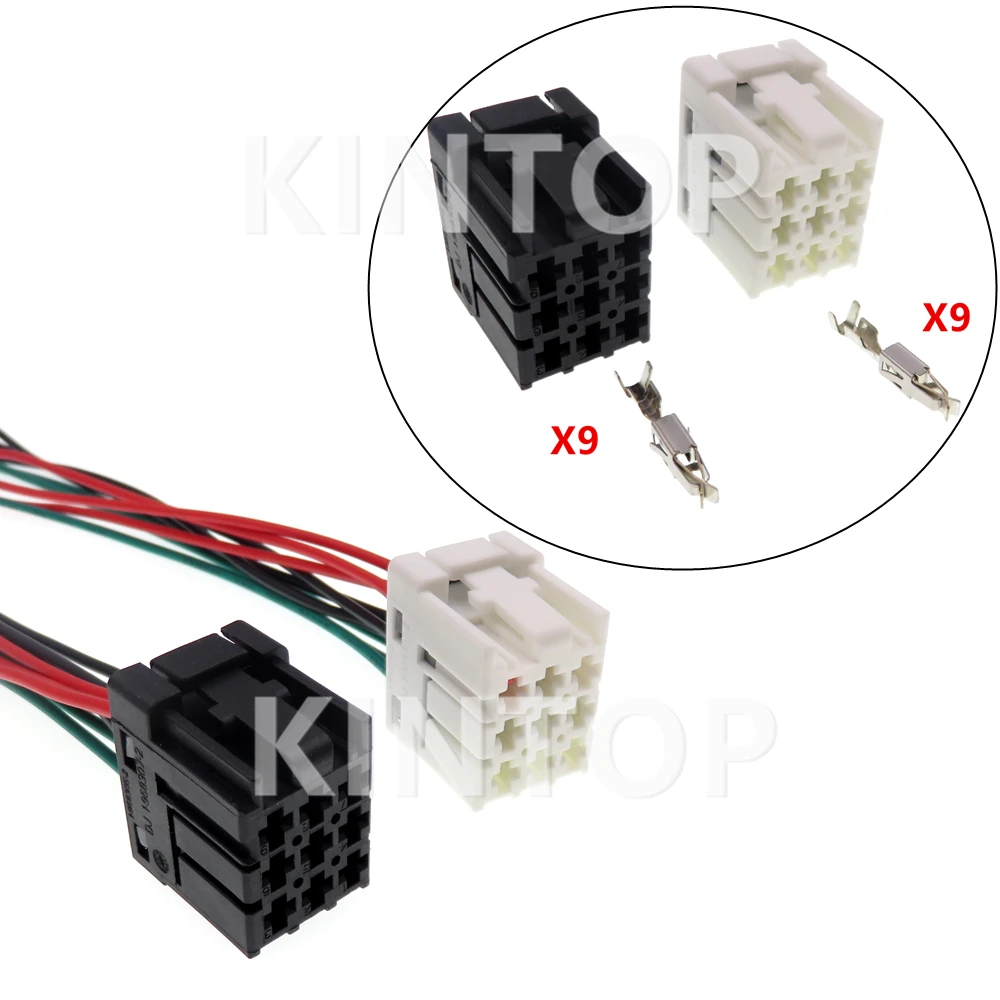 

1 Set 9 Pins Auto Starter Plastic Housing Connector Car Power Amplifier Harness Unsealed Socket 1-968307-2 1-968305-2 2-968307-2