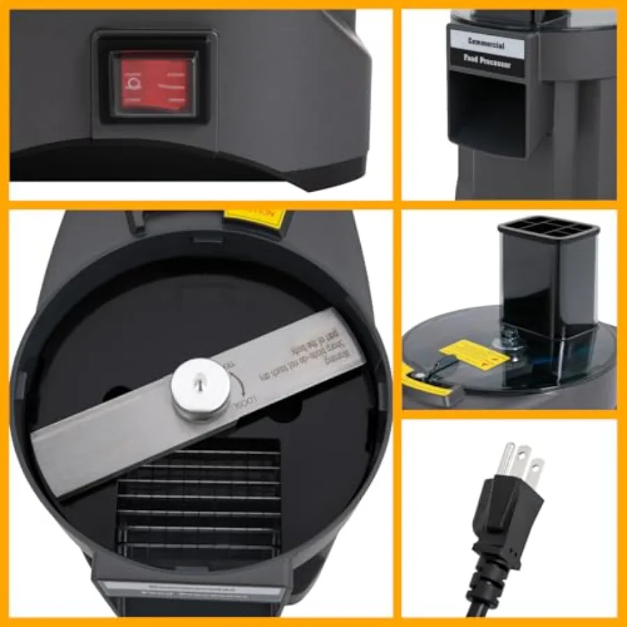 3-in-1 상업용 전기 푸드 프로세서 110V 100W 카운터탑 야채 다지기 슬라이서 다이서 채칼 3개의 블레이드 포함 고효율