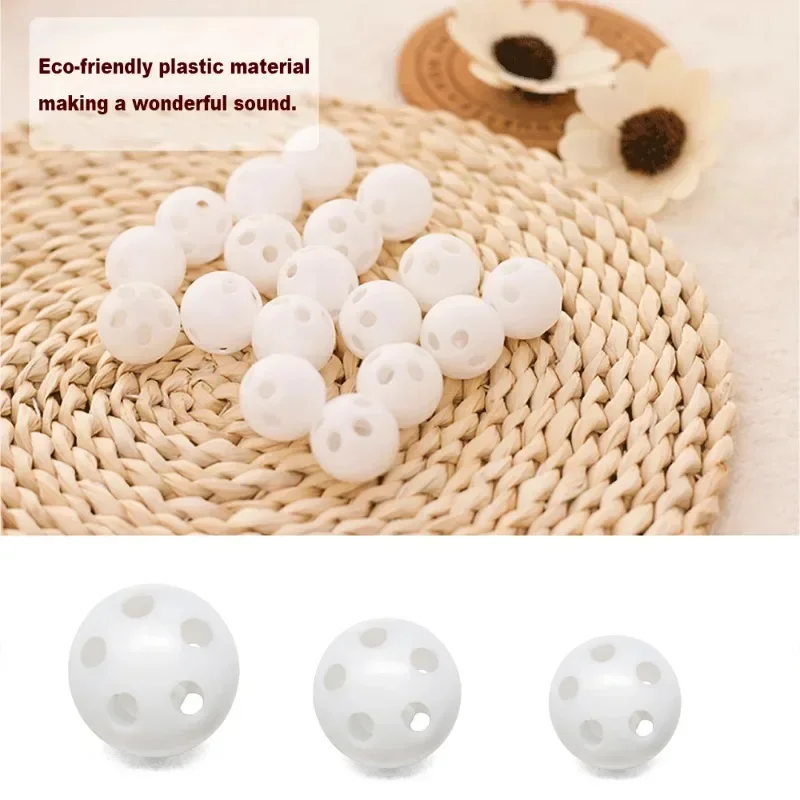 New Sell 10PCS Custom 24mm Plastic Rattle Bell Ball Baby Toy Accessory Sound Wave Ball For Newborn Toddler Children DIY Plastic