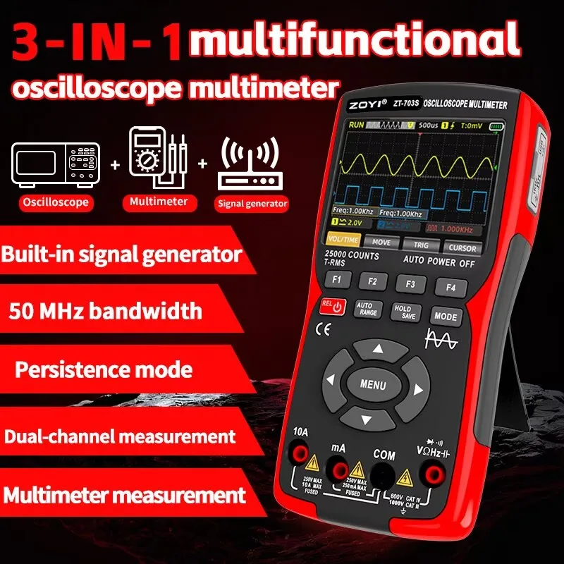 ZOYI ZT-703S Oscilloscope, Signal Generator and Multimeter 3 in 1 New Multifunction Digital Multimeter