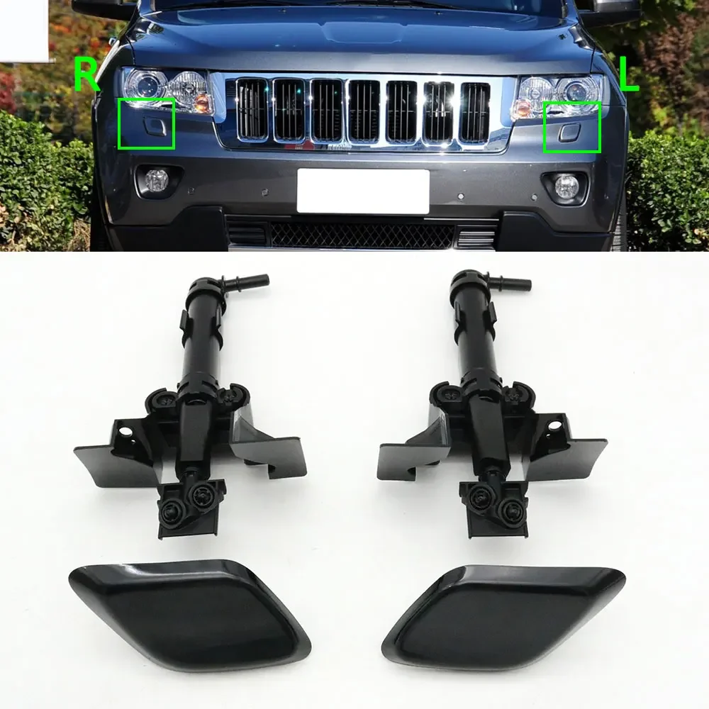 

Front Bumper Headlight Cleaning Cap Headlamp Cover Washer Spray Nozzle For Jeep Grand Cherokee 2011-2013