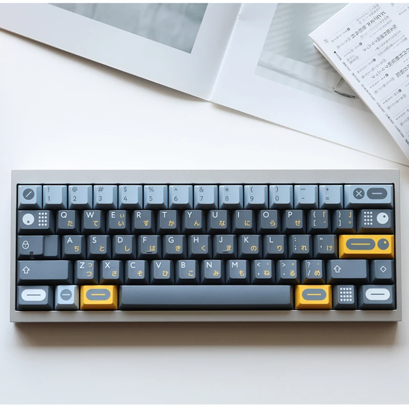 PBTfans Twist R2 Keycap Set PBT Custom Vintage grey Blue Keyboard Cap Cherry Profile Gaming Key Cap per regalo tastiera meccanica