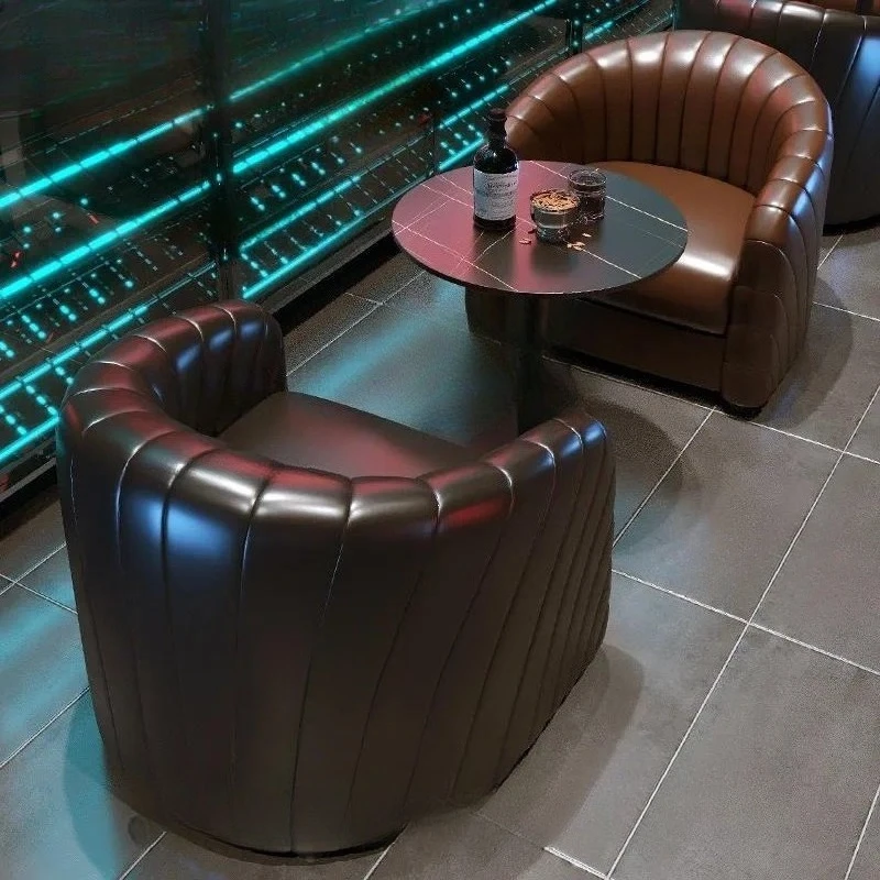 Retro Bar Table and Chair Set Clear Acrylic Counter High Stool with Tiger Print Upholstery for Western Restaurant Whiskey