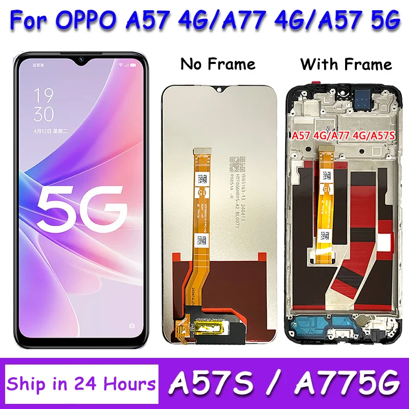 

6.56'' Original For Oppo A57 A77 4G/5G CPH2387 PFTM20 CPH2385 CPH2339 LCD A57S Display Screen+Touch Panel Digitizer Replacement