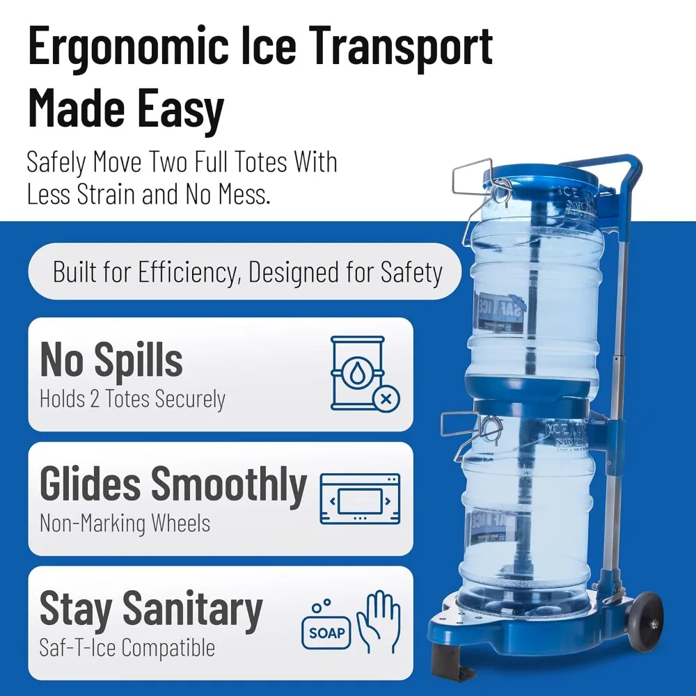 عربة تخزين الثلج San Jamar SICART60 متوافقة مع وحدتين Saf-T-Ice SI6000 #3