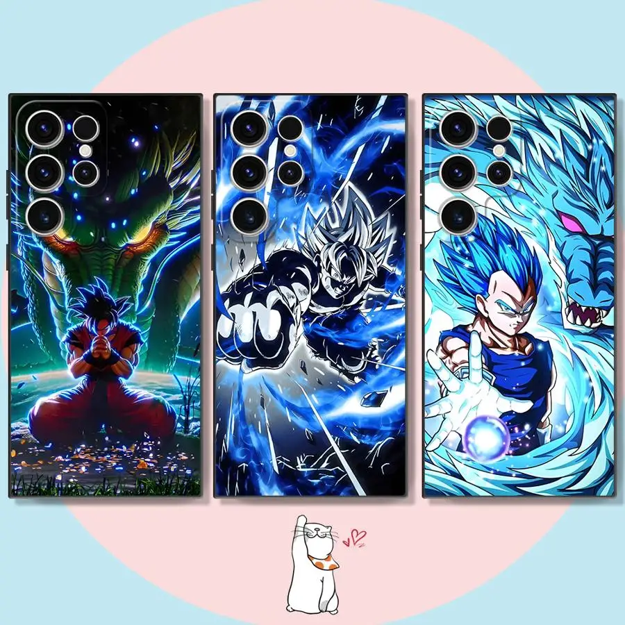 

Dragon Ball Blue Cool Goku Phone Case for Samsung Galaxy S22 Plus S24Ultra S24 S25 Ultra S20 FE S21+ S21 S23 FE Black Soft Shell