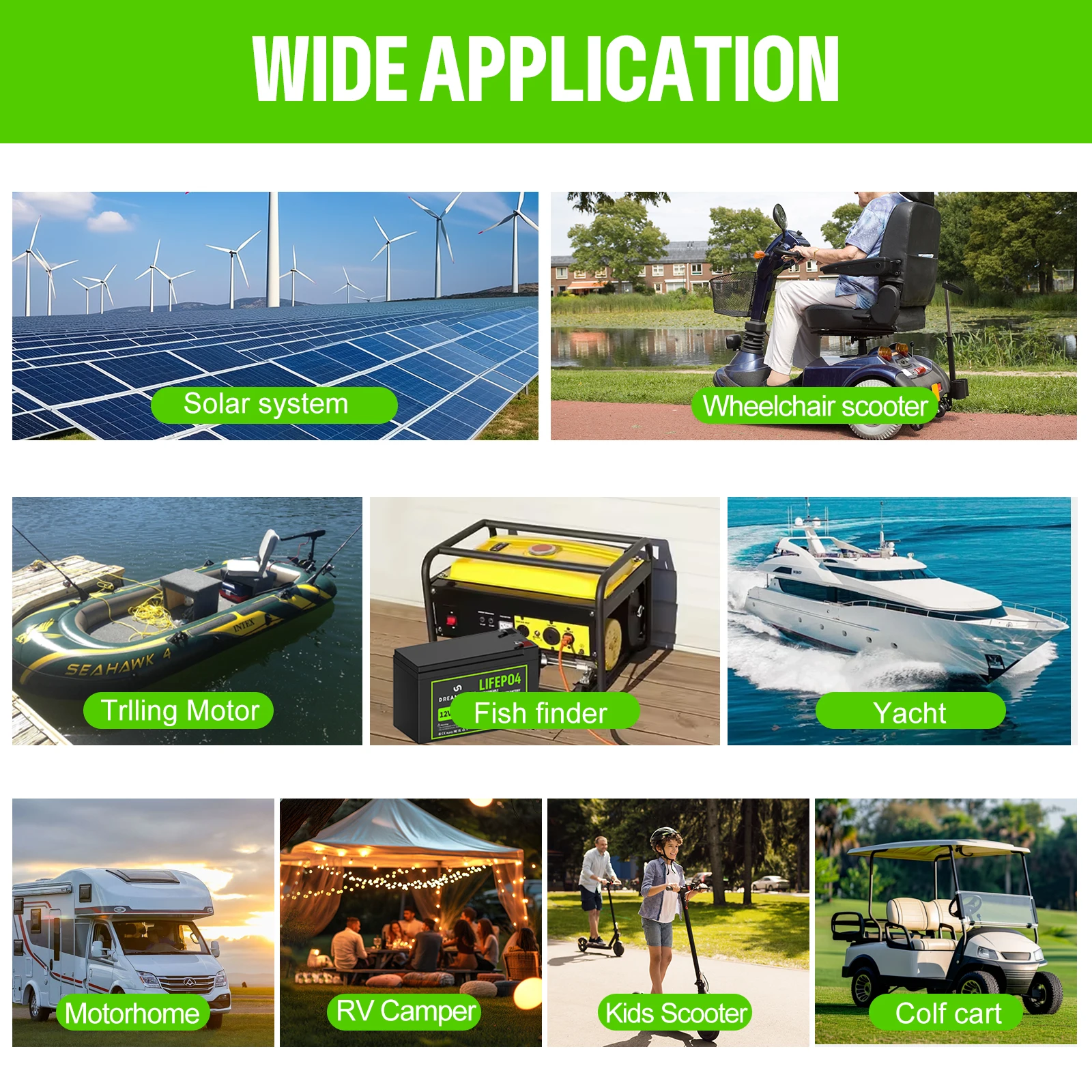 DREAMDASH 6V 6Ah 12V 7Ah 12V 10Ah LiFePO4-Akku mit integriertem BMS, wiederaufladbarer Lithium-Eisenphosphat-Akku für Wohnmobile, Golfwagen, Solaranlagen, Trolling-Motoren, Boote und Kinderfahrzeuge, Versand aus den USA, Großbritannien und Polen. – Detail 30