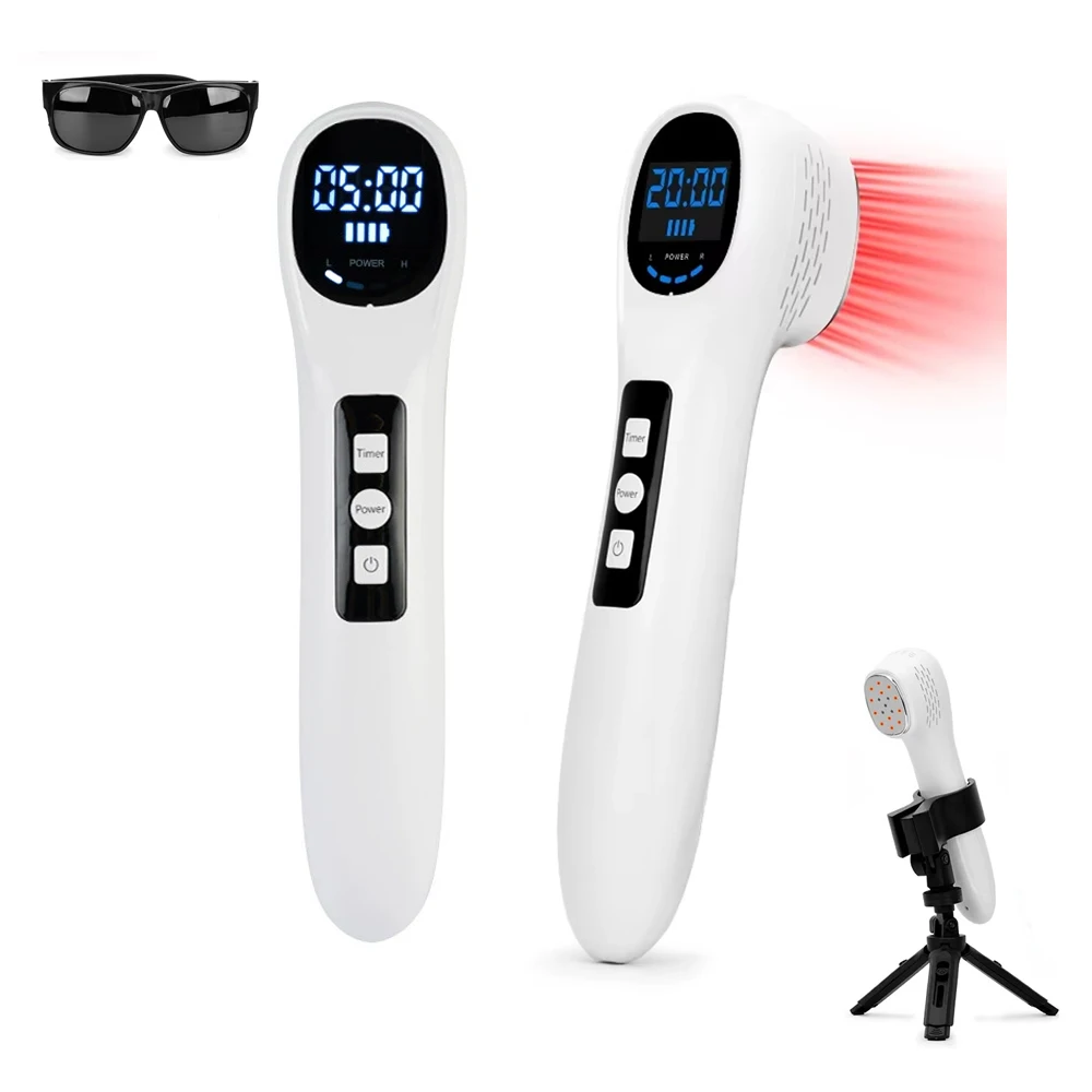 

Red Light Therapy Device 650nmx12+808nmx5 Laser Infrared for Body Pain Relief Wound Healing Pet Dog Injuries Physiotherapy Tool