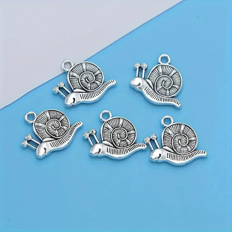 15Pcs/Lot Charms Garden Snail 17x18mm Antique Making Pendant fit,Vintage Tibetan Bronze Silver color,DIY Handmade Jewelry