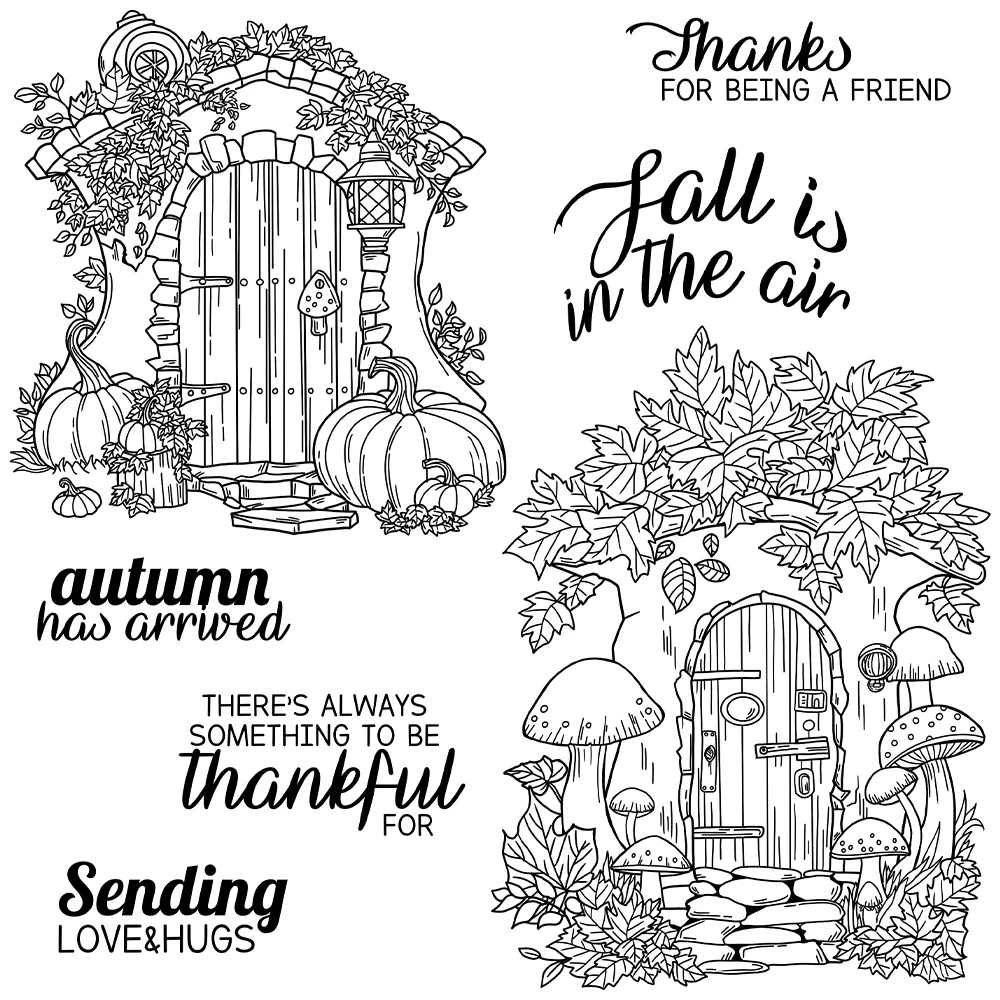 Mango craft Herbst Kürbisse nach Hause schneiden stirbt klare Stempel Thanksgiving Day DIY Scrap booking Metall stirbt Silikon Stempel Karte Dekor