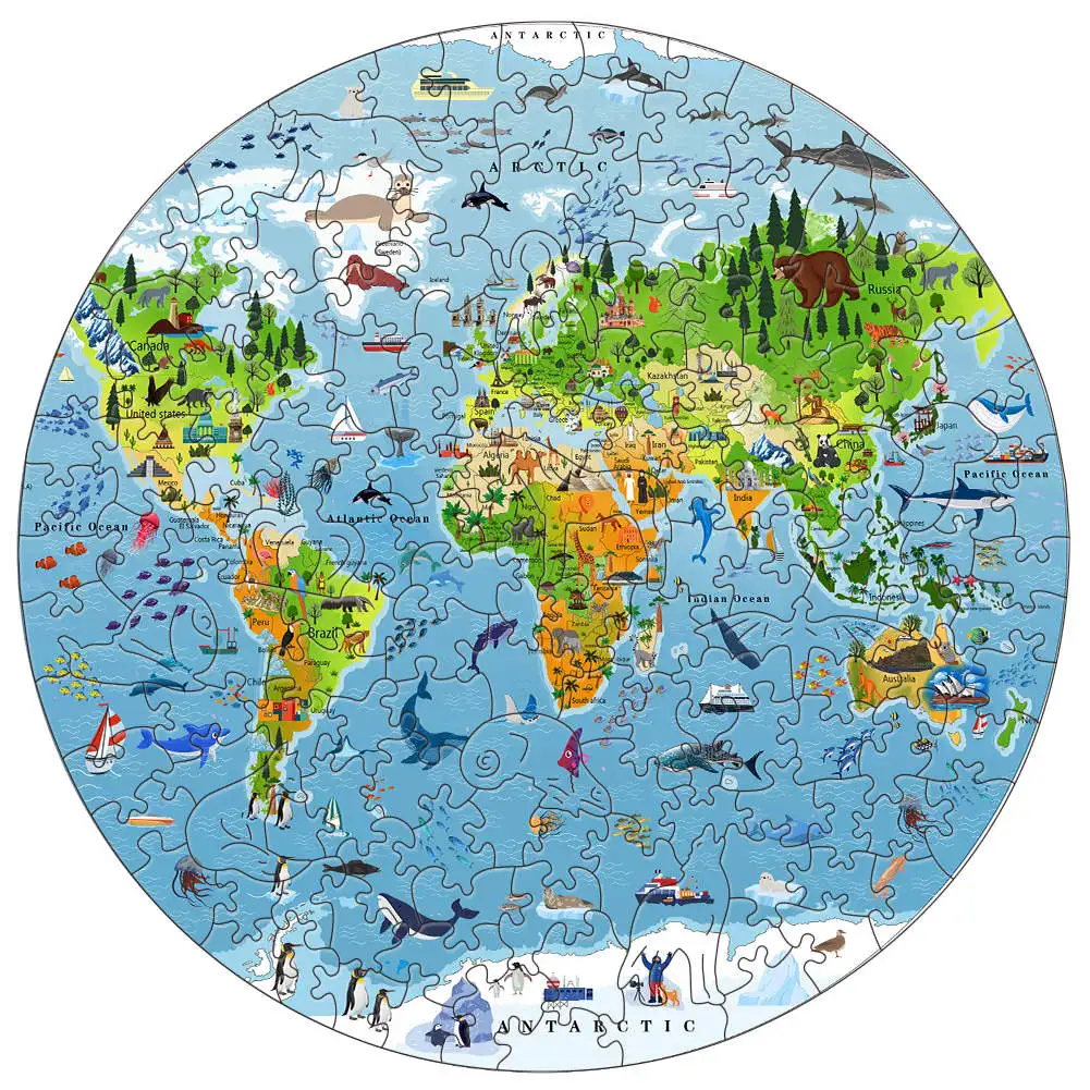 ปริศนาสัตว์ไม้แมวโกรธสําหรับผู้ใหญ่เด็กของขวัญวันหยุดอัจฉริยะ Family Interactive เกมจิ๊กซอว์