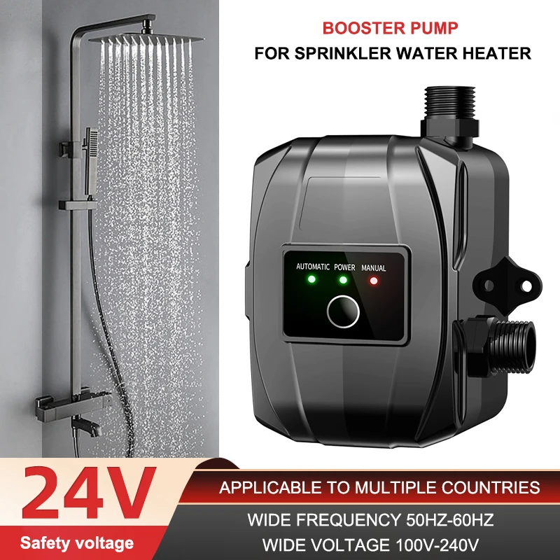Acarps Automatic Booster Pump 150W 24V Permanent Magnet Water Pump Home Shower Water Heater Added Water Pressure Silent Pump