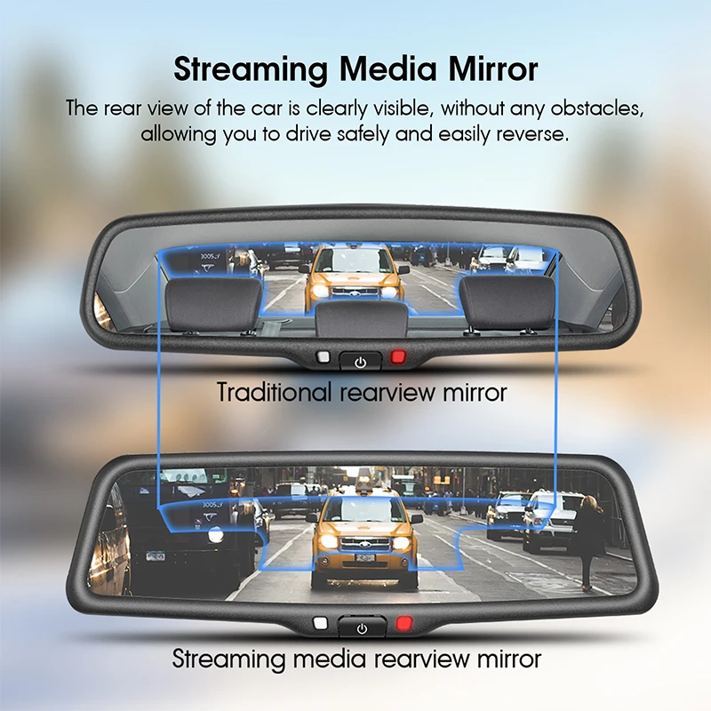 Full Screen Streaming  Car Dvr Rearview Mirror Front Sony Sensor Camera Dual 1080P Recording