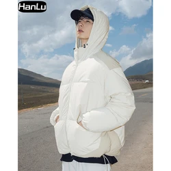 Men's Winter New Japanese Outdoor Windproof Thickened Bread Jacket Men's 90 Down Reflective Contrast Down Coat