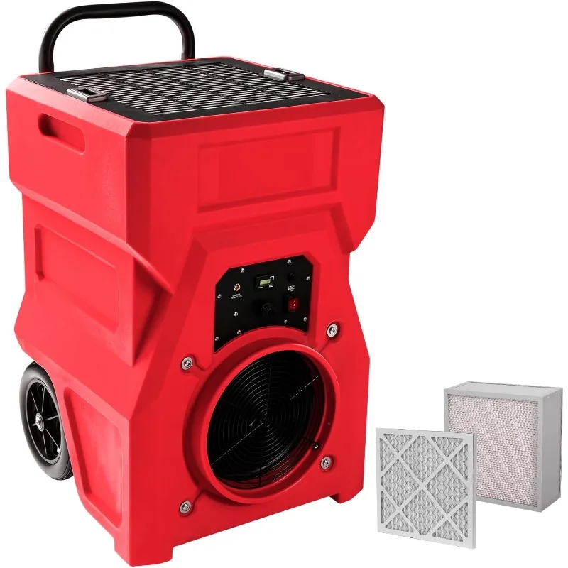 1000cfm Portable Industrial Air Purifier Negative Air Scrubber HEPA Filter, 2-Speed, Handle and wheels 3-Year Warranty (Red)