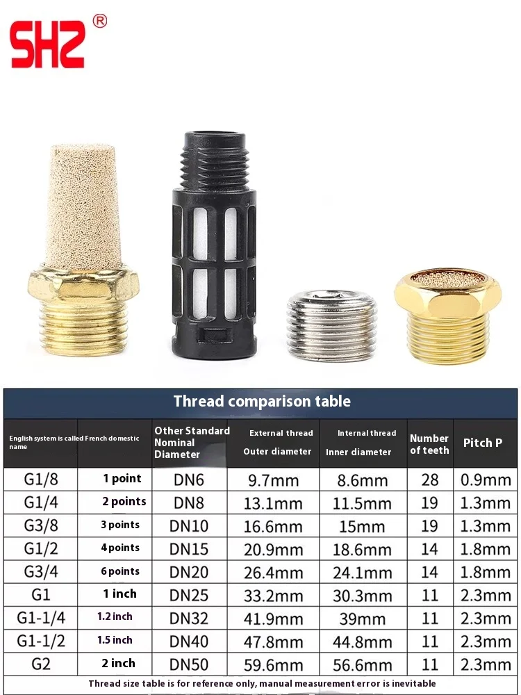 솔레노이드 밸브 플러그, 전체 구리 머플러, 레이스 헤드, 와이어 플러그 M5/1/2/3/4 포인트 플라스틱 머플러