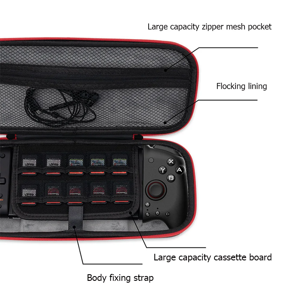 حقيبة حمل واقية ذات سعة كبيرة لجهاز NS Hori Gamepad مع مساحة تخزين للملحقات وحقيبة سفر لوحدة التحكم