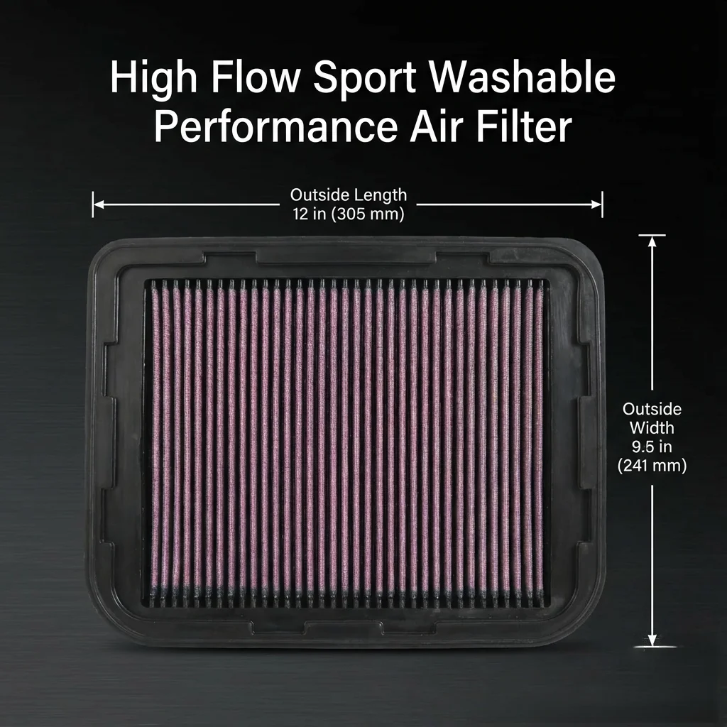 For FPV GT Ford Falcon FG Territory SX SY 2.0 2.7 4.0 5.4Barra 2004-2016 High Flow Sport Washable Performance Air Filter 33-2950